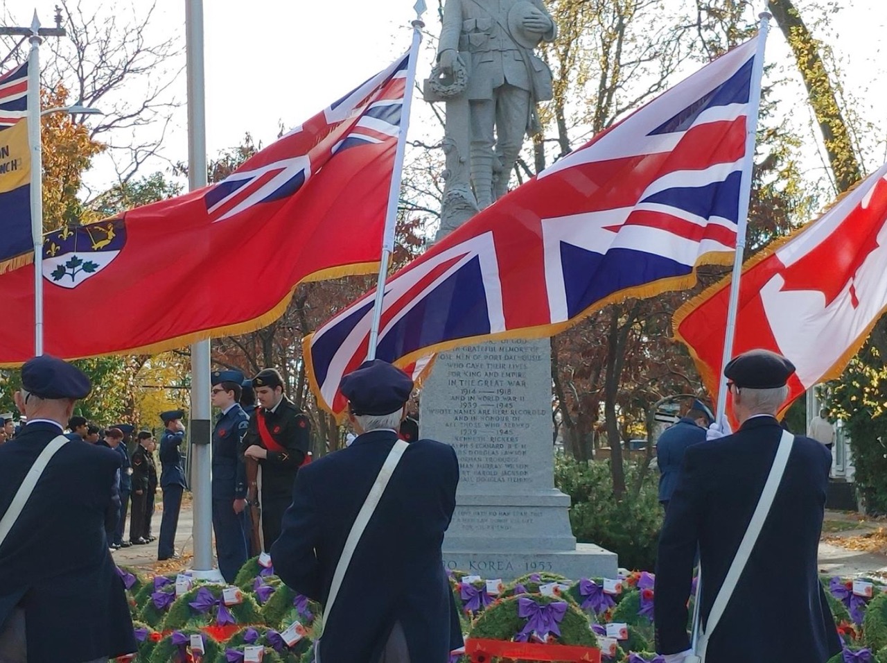 Remembrance Day poppy display